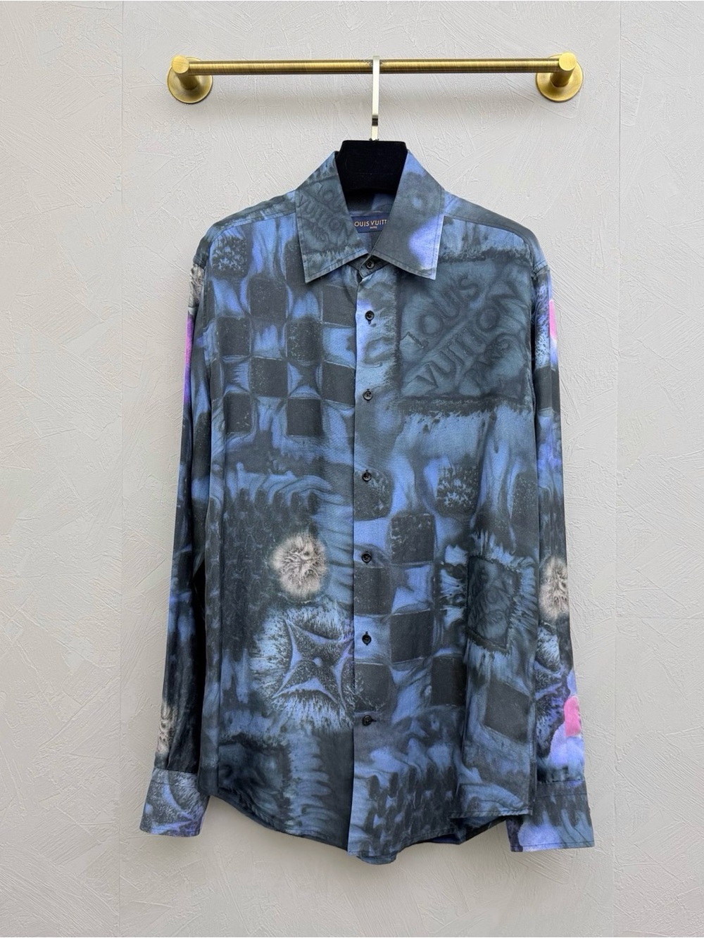 Louis Vuitton Blue & Gray Patterned Men's Shirt Jacket